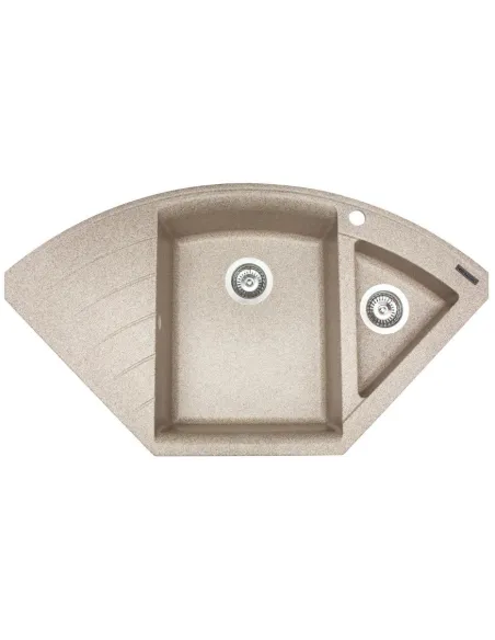 Мойка кухонная каменная угловая Miraggio Europe Terra, 1100х575х205 мм - 6