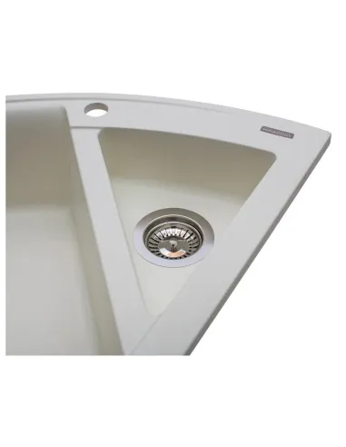 Мойка кухонная каменная угловая Miraggio Europe White, 1100х575х205 мм - 4