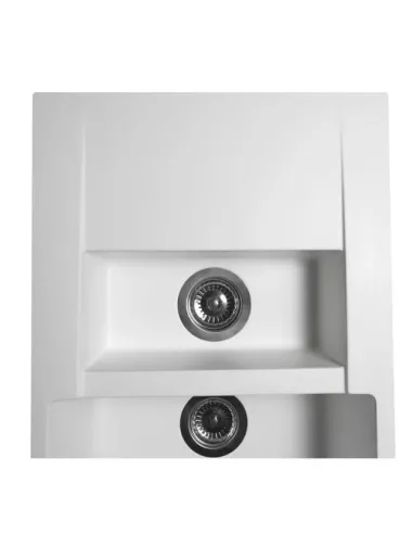 Мойка кухонная каменная прямоугольная Miraggio La Pas White, 786x489x203 мм - 2