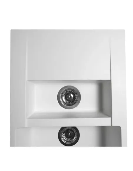 Мойка кухонная каменная прямоугольная Miraggio La Pas White, 786x489x203 мм - 2