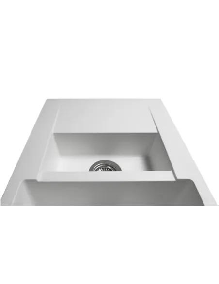 Мойка кухонная каменная прямоугольная Miraggio La Pas White, 786x489x203 мм - 3