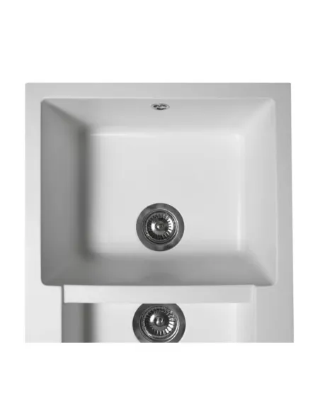 Мойка кухонная каменная прямоугольная Miraggio La Pas White, 786x489x203 мм - 4