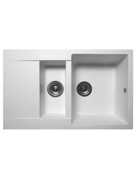 Мойка кухонная каменная прямоугольная Miraggio La Pas White, 786x489x203 мм - 6