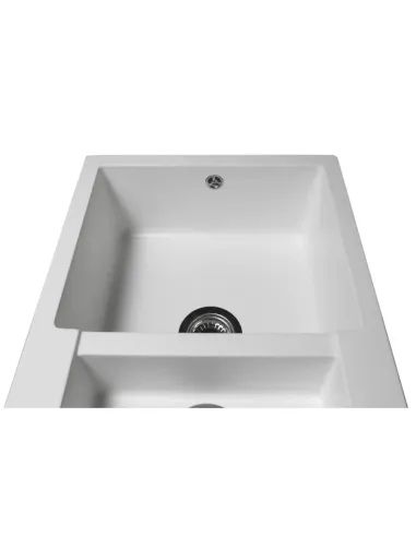 Мойка кухонная каменная прямоугольная Miraggio La Pas White, 786x489x203 мм - 8