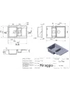 Мойка кухонная каменная прямоугольная Miraggio La Pas Gray, 786x489x203 мм - 2