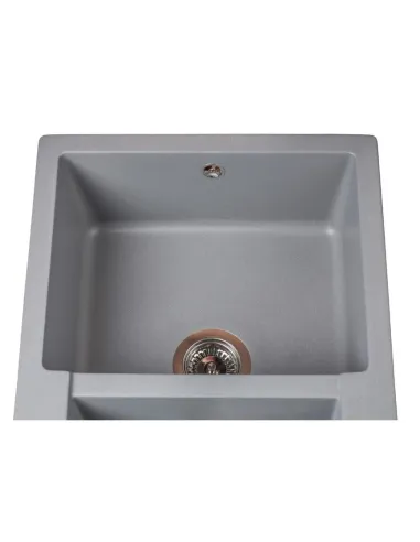 Мойка кухонная каменная прямоугольная Miraggio La Pas Gray, 786x489x203 мм - 3