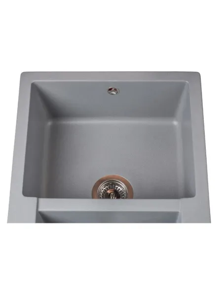 Мойка кухонная каменная прямоугольная Miraggio La Pas Gray, 786x489x203 мм - 3