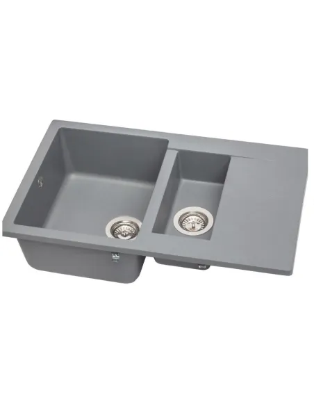 Мойка кухонная каменная прямоугольная Miraggio La Pas Gray, 786x489x203 мм - 5