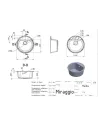 Мойка кухонная каменная круглая Miraggio Malibu Gray, 516х516х219 мм - 2