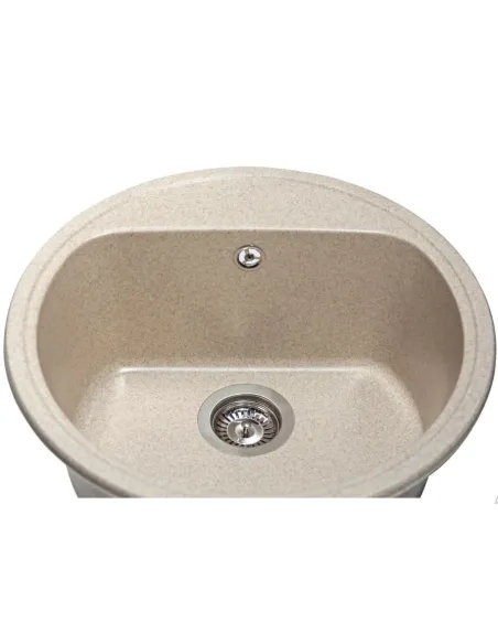 Мойка кухонная каменная круглая Miraggio Malibu Sand, 516х516х219 мм - 4