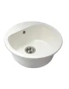 Мойка кухонная каменная круглая Miraggio Malibu White, 516х516х219 мм - 1
