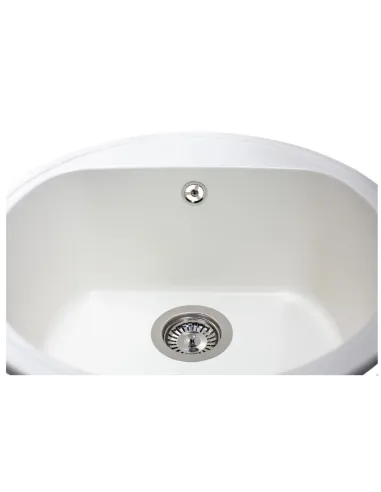 Мойка кухонная каменная круглая Miraggio Malibu White, 516х516х219 мм - 3