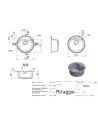 Мийка кухонна кам`яна кругла Miraggio Malibu White, 516х516х219 мм - 4