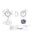 Мийка кухонна кам`яна кругла Miraggio Malibu Terra, 516х516х219 мм - 1
