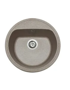 Мойка кухонная каменная круглая Miraggio Malibu Terra, 516х516х219 мм - 3