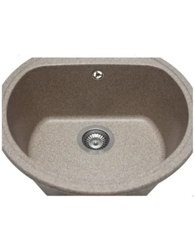Мойка кухонная каменная круглая Miraggio Malibu Terra, 516х516х219 мм - 5