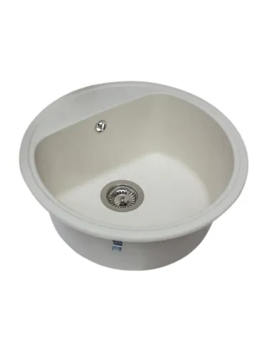 Мойка кухонная каменная круглая Miraggio Malibu Jasmine, 516х516х219 мм - 4