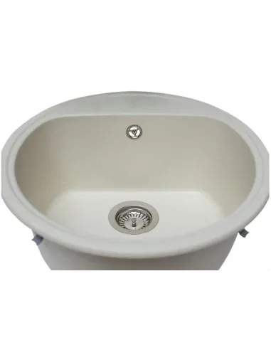 Мойка кухонная каменная круглая Miraggio Malibu Jasmine, 516х516х219 мм - 5