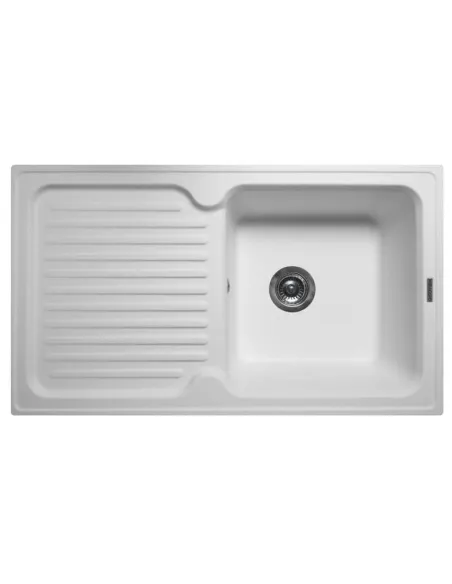 Мойка кухонная каменная прямоугольная Miraggio Orlean White, 861х496x220 мм - 1