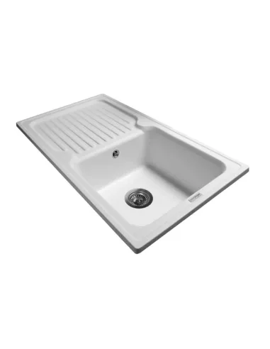 Мойка кухонная каменная прямоугольная Miraggio Orlean White, 861х496x220 мм - 2