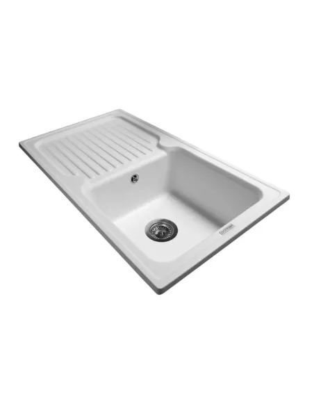 Мойка кухонная каменная прямоугольная Miraggio Orlean White, 861х496x220 мм - 2