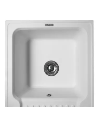 Мойка кухонная каменная прямоугольная Miraggio Orlean White, 861х496x220 мм - 3