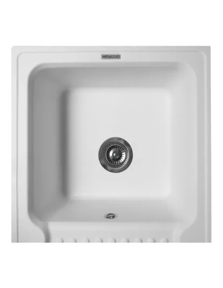 Мойка кухонная каменная прямоугольная Miraggio Orlean White, 861х496x220 мм - 3