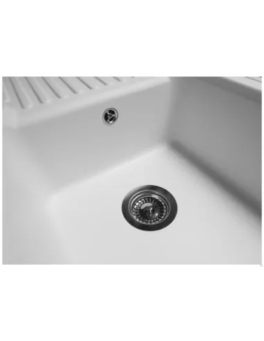 Мойка кухонная каменная прямоугольная Miraggio Orlean White, 861х496x220 мм - 4