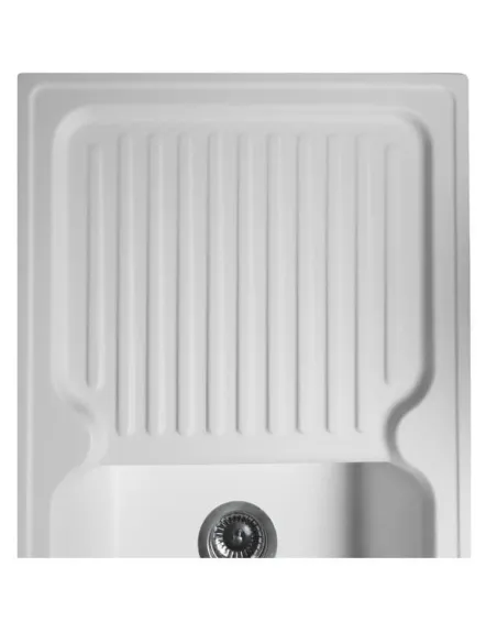 Мойка кухонная каменная прямоугольная Miraggio Orlean White, 861х496x220 мм - 5