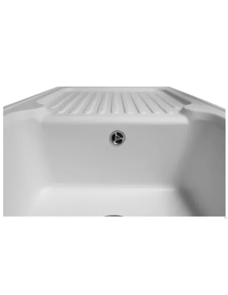 Мойка кухонная каменная прямоугольная Miraggio Orlean White, 861х496x220 мм - 6