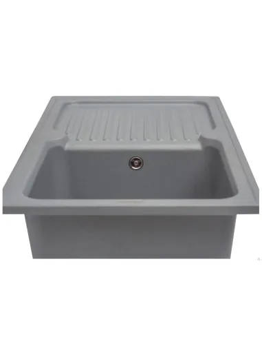 Мойка кухонная каменная прямоугольная Miraggio Orlean Gray, 861х496x220 мм - 4