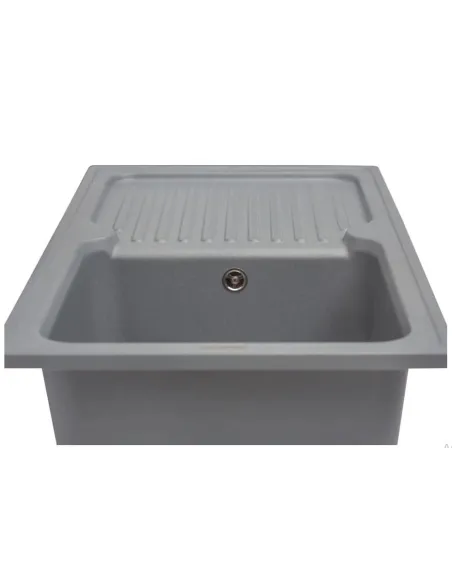 Мойка кухонная каменная прямоугольная Miraggio Orlean Gray, 861х496x220 мм - 4