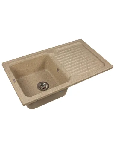 Мойка кухонная каменная прямоугольная Miraggio Orlean Terra, 861х496x220 мм - 5