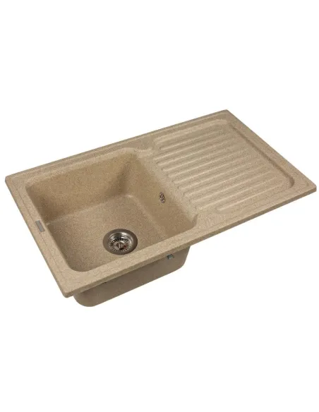 Мойка кухонная каменная прямоугольная Miraggio Orlean Terra, 861х496x220 мм - 5