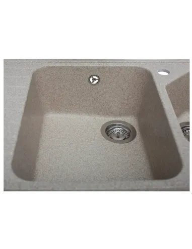 Мойка кухонная каменная угловая Miraggio Tirrion Sand, 967x493х210 мм - 4