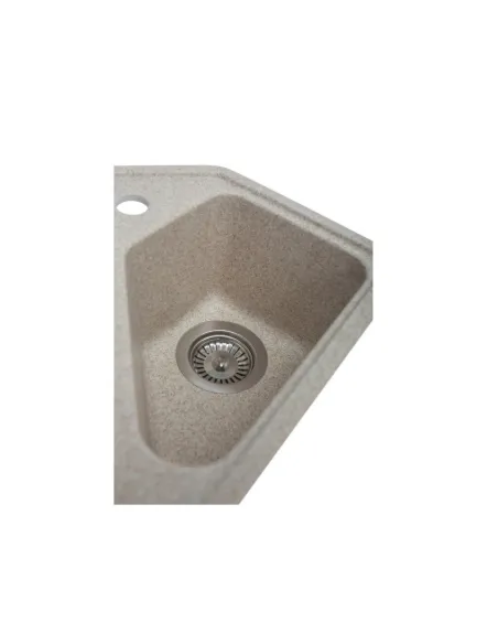 Мойка кухонная каменная угловая Miraggio Tirrion Sand, 967x493х210 мм - 7