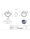Мойка кухонная каменная круглая Miraggio Tuluza Black, 525х483х204 мм - 2