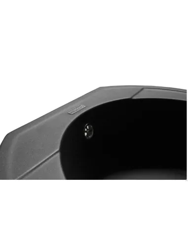 Мойка кухонная каменная круглая Miraggio Tuluza Black, 525х483х204 мм - 4