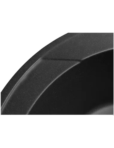 Мойка кухонная каменная круглая Miraggio Tuluza Black, 525х483х204 мм - 5