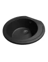 Мойка кухонная каменная круглая Miraggio Tuluza Black, 525х483х204 мм - 6