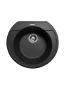 Мойка кухонная каменная круглая Miraggio Tuluza Black, 525х483х204 мм - 7