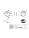 Мойка кухонная каменная круглая Miraggio Tuluza Gray, 525х483х204 мм - 2