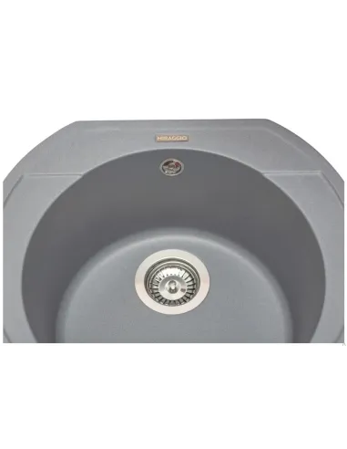 Мойка кухонная каменная круглая Miraggio Tuluza Gray, 525х483х204 мм - 3