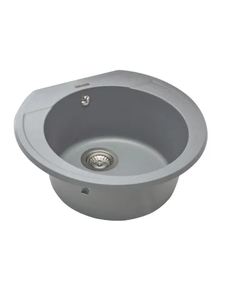 Мойка кухонная каменная круглая Miraggio Tuluza Gray, 525х483х204 мм - 4