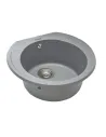 Мойка кухонная каменная круглая Miraggio Tuluza Gray, 525х483х204 мм - 4