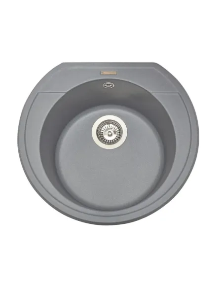 Мойка кухонная каменная круглая Miraggio Tuluza Gray, 525х483х204 мм - 5