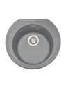 Мойка кухонная каменная круглая Miraggio Tuluza Gray, 525х483х204 мм - 5