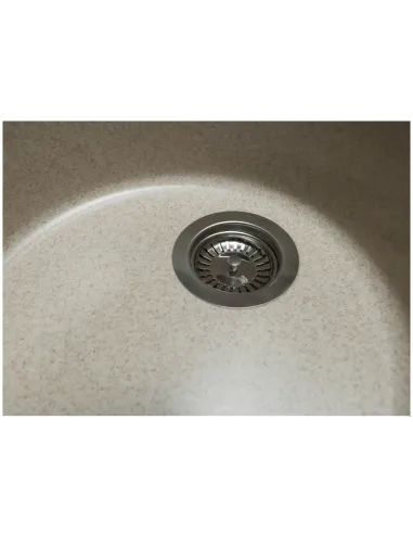 Мойка кухонная каменная круглая Miraggio Tuluza Sand, 525х483х204 мм - 3