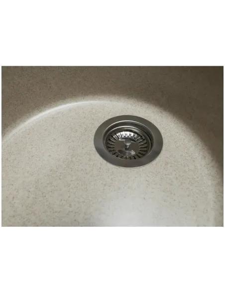 Мойка кухонная каменная круглая Miraggio Tuluza Sand, 525х483х204 мм - 3