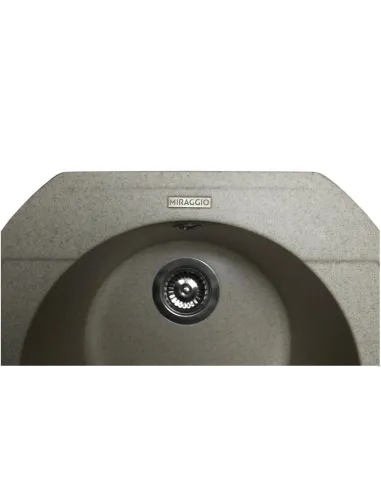 Мойка кухонная каменная круглая Miraggio Tuluza Sand, 525х483х204 мм - 4